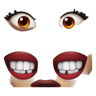 Red lips with vampire fangs sticker