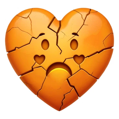 heart break emoji in orange colour sticker