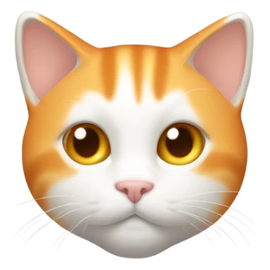 make me entire body white orange cat with cute shiny eyes,  from half side perspective sticker