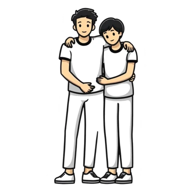Proud parents with their arms around each other sticker
