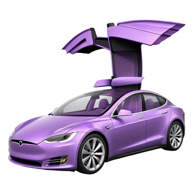 Light purple tesla side profile for ICS files and messages  sticker
