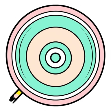 A colorful bullseye target with spring pastel colors sticker