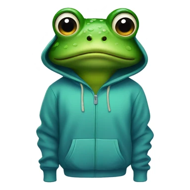 Frog wearing a hoodie sticker