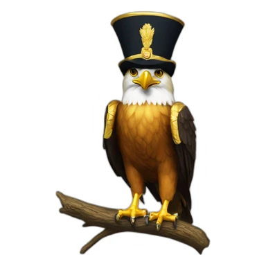 golden imperial eagle with napoleon hat sticker