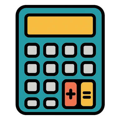 simple calculator icon, modern style sticker
