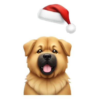 Cane chow chow nero con capello Babbo natale sticker