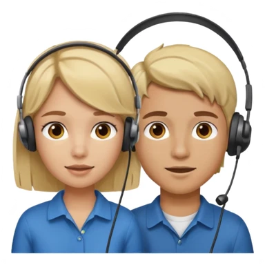 pc gamer very blonde boy and latina girl with brown hair  headsets sticker
