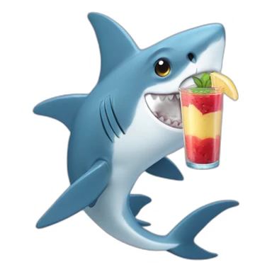 Shark drinking smoothie  sticker