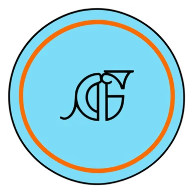 The Phoenician letter "𐤊" on a light blue circular background, Kaspa cryptocurrency logo sticker