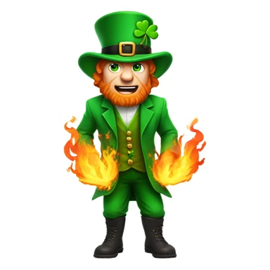 Leprechaun on fire sticker