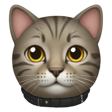 Cat wearing a puffer jacket like a thug sticker