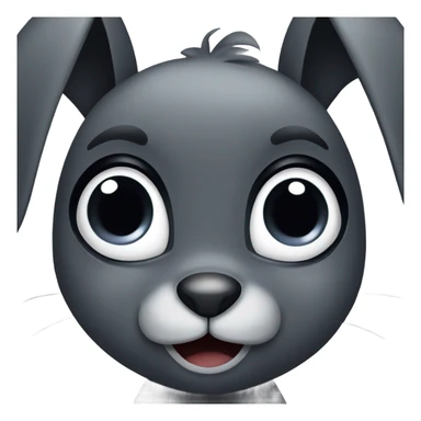 Dark grey bunny with big eyes  sticker
