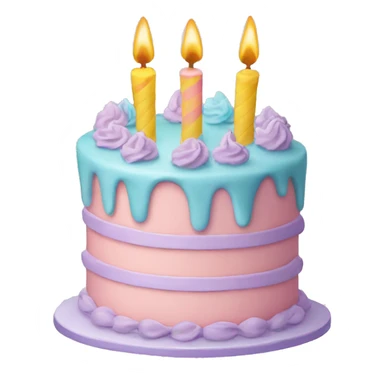 Pastel birthday cake sticker