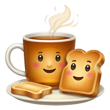 Tost ile çay emojisi sticker