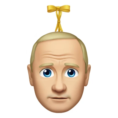 Putin with a bow on head sticker