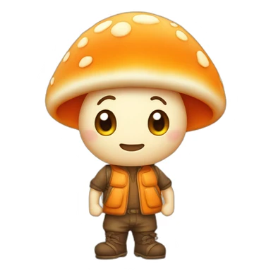 orange mushroom chibi character sticker