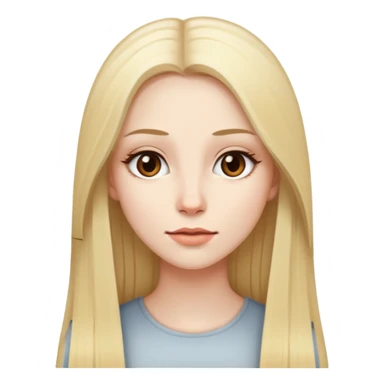 woman with pale skin, long straight blonde hair, brown eyes sticker