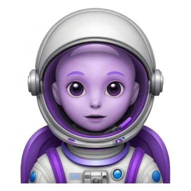 purple alien white Astronaut sticker