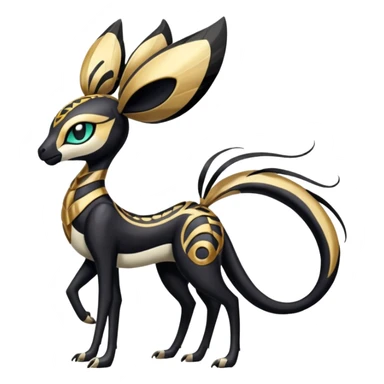  Egyptian Smooth Soft Glossy Tribal Exotic Colorful Tropical Meloetta-Venom-Heliolisk-Helioptile-fusion, full body, tribal markings  sticker