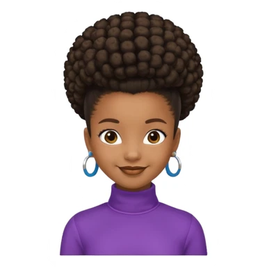 black girl with slick back afro puffkid sticker