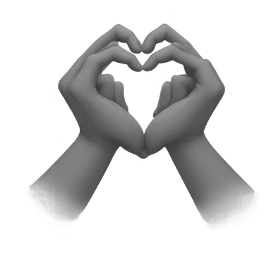 White heart hands sticker