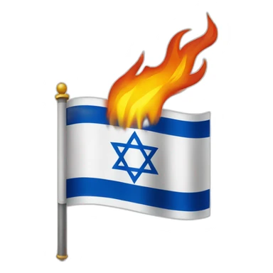 israel flag fire sticker