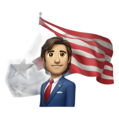 Javier milei con bandera libertaria sticker