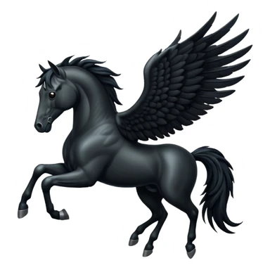 A black flying horse sticker