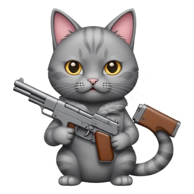 Cat with a gun sticker