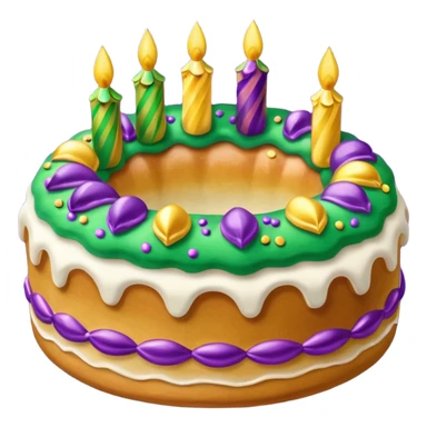 Mardi Gras purple, green and gold kingcake sticker