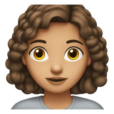 brunette girl with brown eyes on her computer sticker