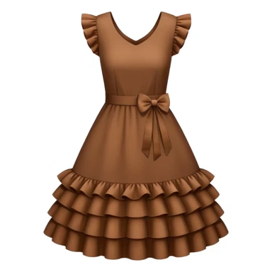 brown dress with ruffles sticker