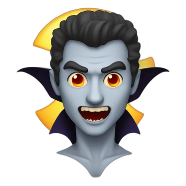 Vampire-with-sun-face sticker