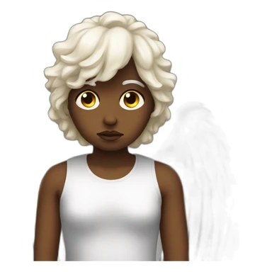 Sad angel black sticker