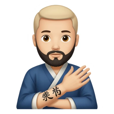 Ingeniero con barba y letra china minipeka  sticker