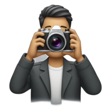 man taking professional picture with camera sticker
