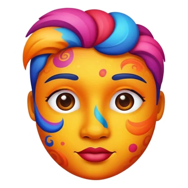 Colorful abstract character with vibrant pigments and patterns sticker