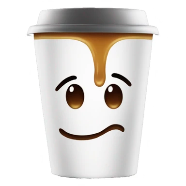 Coffee cup with a face crying sticker