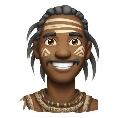 smiling man with tribal paint sticker