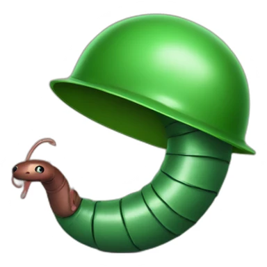 Earthworm with green helmet sticker
