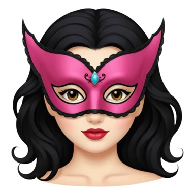 masquerade masked white woman black hair sticker