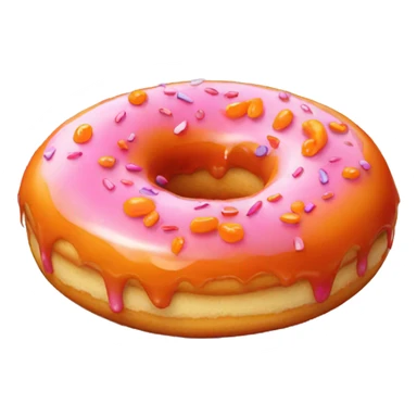 donut with orange glaze sticker