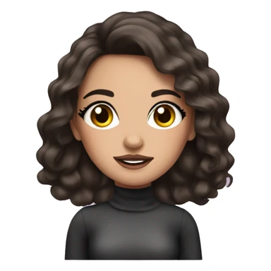 Cute brunette with makeup and long eyelashes  sticker