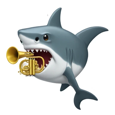 shark with trumpet sticker