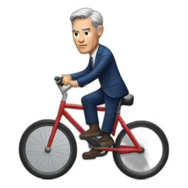 Jerome Powell riding bicycle sticker