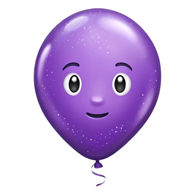 party decor  1 baloon purple glitter   sticker