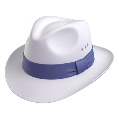 white hat, soft and rounded sticker