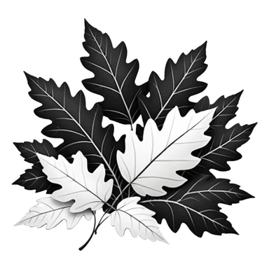 Black and white Leaves  sticker
