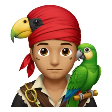 pirate and parrot sticker