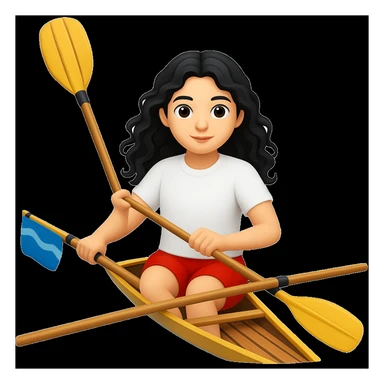 Make the girl's outfit red shorts and a white short-sleeved t-shirt in the style of apple style emojis sticker